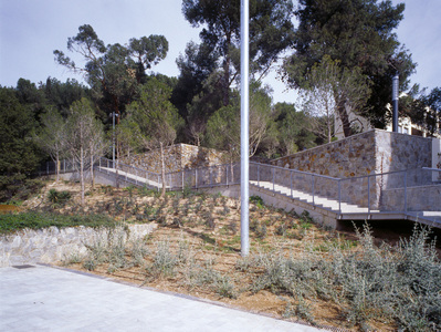 Escales d'accés a una de les zones del parc