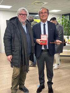 Antonio Balmón amb l'alcalde de Sète, François Commeinhes