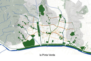 La Pinta Verda sobre l'orografia i traces transversals