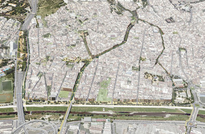 Partial aerial photomontage of the Pinta Verda