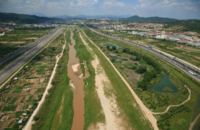 Vista aèria dels aiguamolls de Molins de Rei