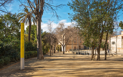 Perspectiva del parc amb la senyalització