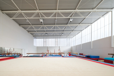 Imatge general de la sala per a la pràctica de la gimnàstica rítmica
