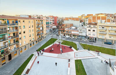 Vista aérea de la plaça
