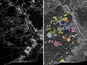 La identificació dels subsistemes. Els 11 municipis i les 76 urbanitzacions que els envolten