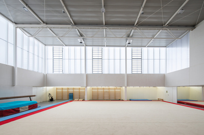 Imatge general de la sala per a la pràctica de la gimnàstica rítmica