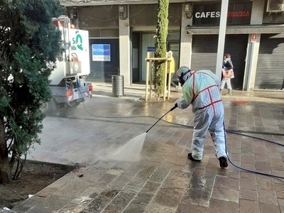 Desinfecció d'un carrer