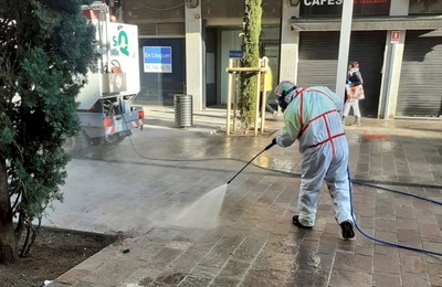 Desinfecció d'un carrer