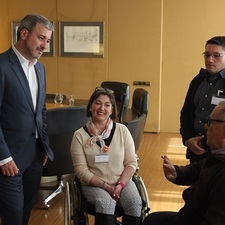 Ballesteros i Collboni en el moment de la signatura del conveni