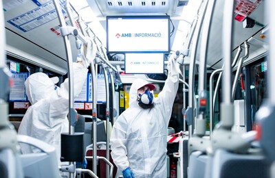 Imatge de l'aplicació del desinfectant