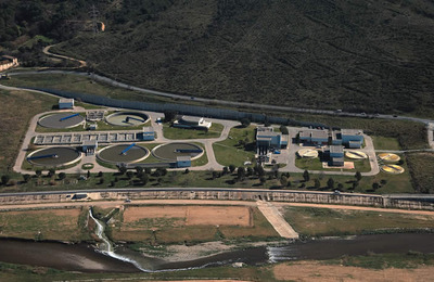 Imatge aèria de la depuradora de Montcada i Reixac