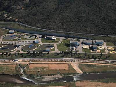 Imatge aèria de la depuradora de Montcada i Reixac