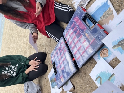 Alguns dels participants de l'activitat a la platja