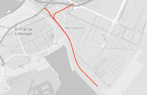 Plànol dels accessos ferroviaris definitius a l'ampliació sud del Port de Barcelona