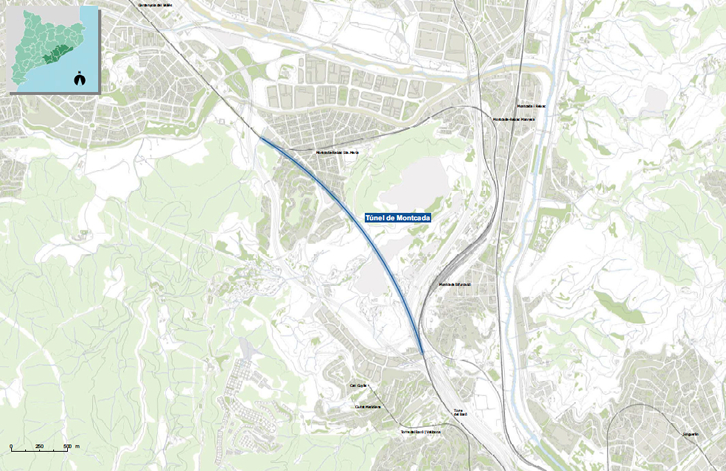 Plànol del túnel de Montcada (R4)