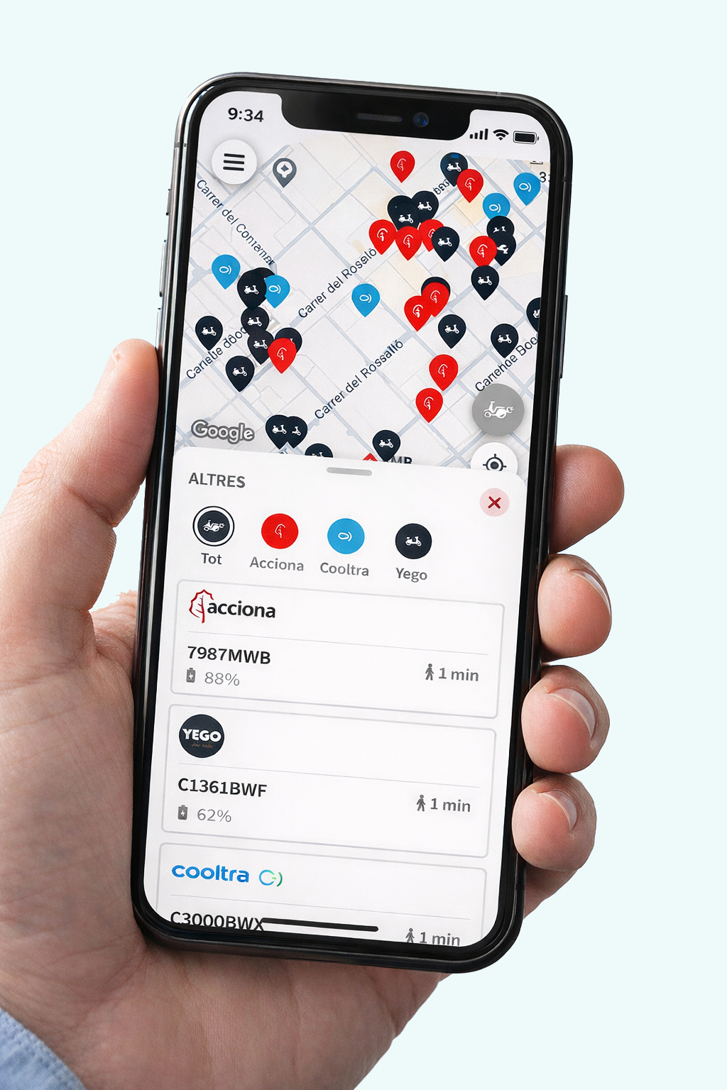 Troba motos disponibles a l'APP AMB Mobilitat