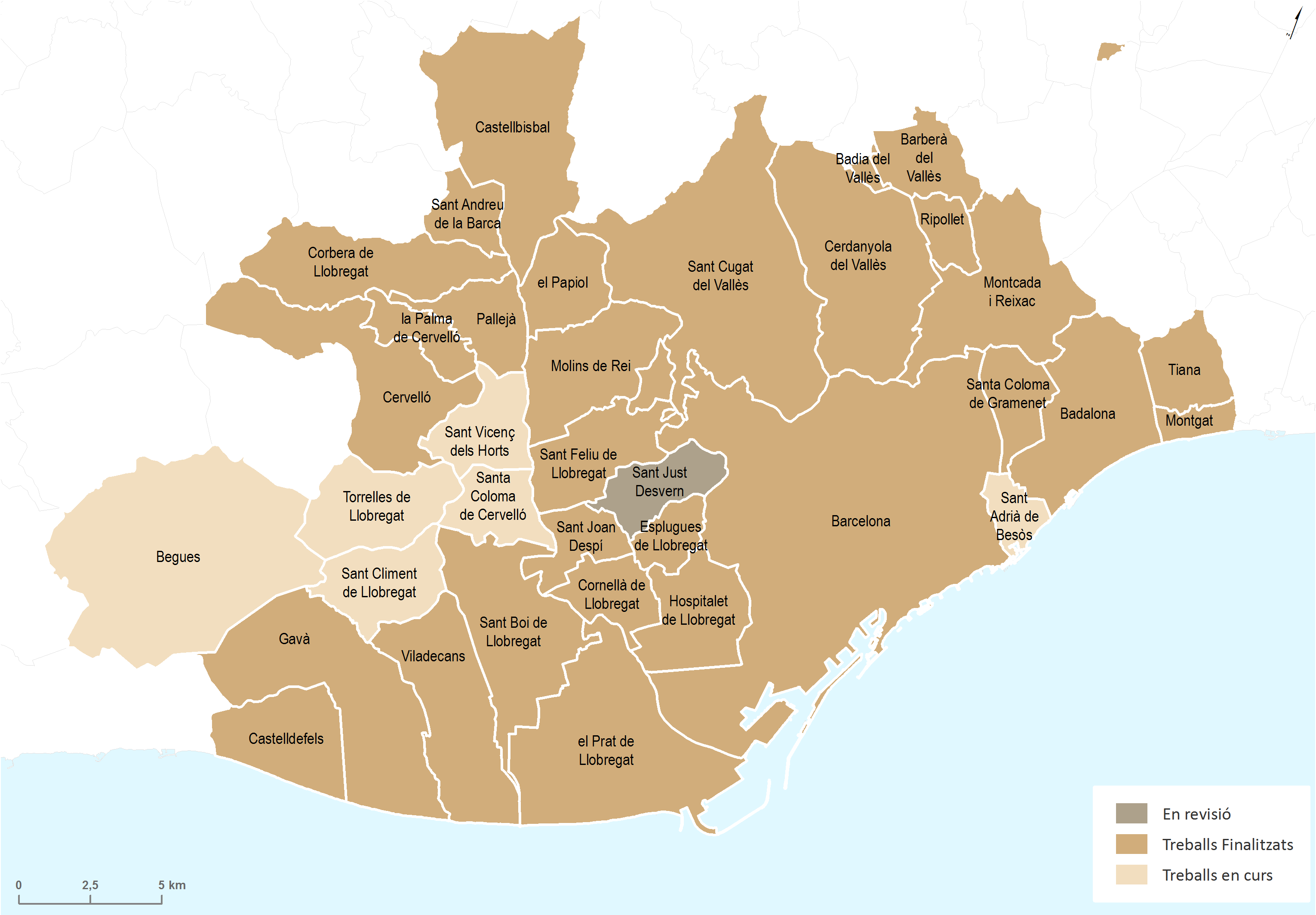 Mapa de l'estat dels plans de mobilitat urbana