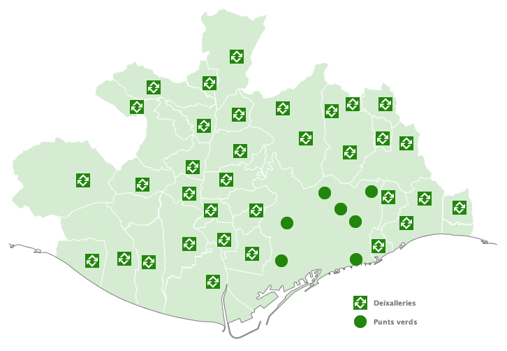 Mapa de deixalleries i punts verds